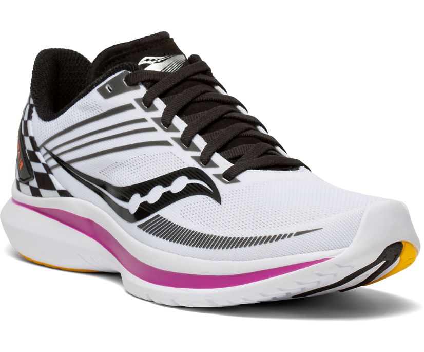 Women's Saucony Kinvara 12 Running Shoes White / Black | Singapore 174KORI